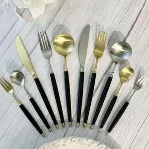 [마이모노샵][마이모노샵] 앤틱 골드 컬러핸들 커트러리 숟가락 젓가락 양식기세트 (17307566)