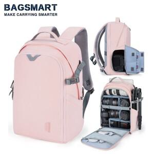 BAGSMART 방수 카메라 배낭 레인 커버가 있는 사진가용 케이스 15.6 노트북 DSLR 도난