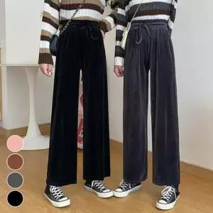 [라일리여성의류] Rly 간절기 루즈핏 여성바지 밴딩팬츠 활용굿 벨벳 데