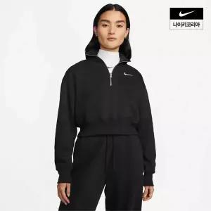 나이키 NIKE 브랜드관 여성 피닉스 오버사이즈 하프집 크롭 스웨트셔츠 DQ5768 010 167517