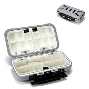 피스코루시 낚시 태클 박스 미끼 보관 케이스 하드 휴대용 후크 루어 회전 지그 조끼 주조 플라이 낚시용 싱커 (회색 방수/1개)