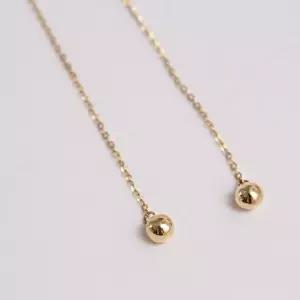 [비앤비골드] 14K 구원형 롱 체인 귀걸이 한쌍 BNE3033