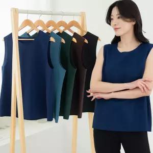 이브바바 인견혼방 와플 지지미 민소매 나시 티 블라우스 셔츠 여름 엄마 중년여성 옷