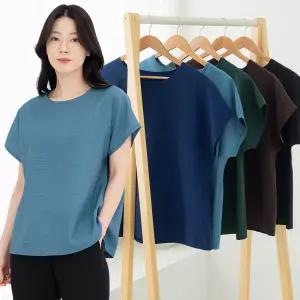 이브바바 인견혼방 와플 지지미 반팔 티 블라우스 셔츠 여름 엄마 중년여성 옷