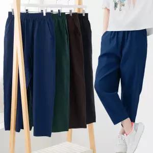 이브바바 인견혼방 와플 지지미 밴딩 세미배기 9부 팬츠 바지 여름 엄마 중년여성 옷