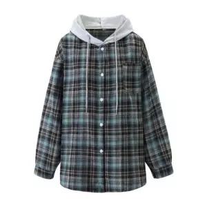 BNX 비엔엑스빈티지 후드 체크 긴팔 셔츠 BY1BL005L02308893