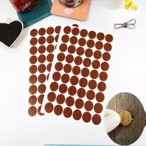 54P 가리기 스티커 피스 못자국 스크래치 갈색 가구스티커 원형스티커