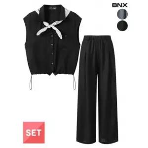 BNX 비엔엑스5566여성 스카프 세트 민소매 팬츠 셋업2308917