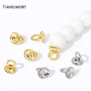 DIY주얼리재료 금 도금 황동 크림프 비즈 보석 제작용 엔드 캡 팔찌 용품 DIY 액세서리 10 개 20