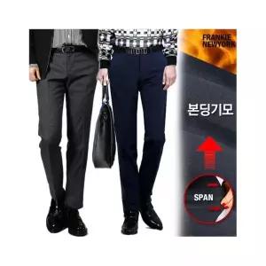 프랭키뉴욕 인기 남자 기모바지 겨울 슬랙스 정장바지 밴딩 체크 모직 9부963055
