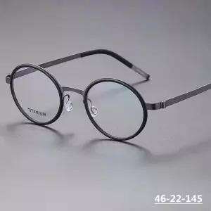 티타늄안경테 수제 라운드 안경 프레임 초경량 꼬집는 9707 원형 남성 얼굴 디자인 거북이