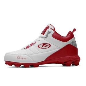 피우스 남성 야구 클리츠 블랙 화이트 아웃도어 하이탑 레이스업 논슬립 스파이크 축구화 대회 / 트레이닝 컴뱃 부츠 야구화