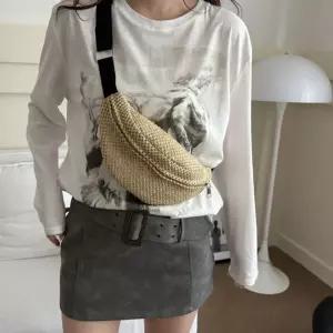 키와이  여행용 라탄 그물 힙색 메신저백 2color LM-0734