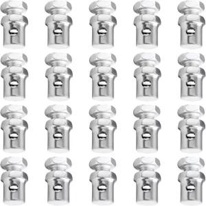 Wevdn 20개의 PCS 스로틀 브레이크 케이블 엔드 1/8인치 스톱 클램프 클러치 잠금 Go 카트 모터사이클