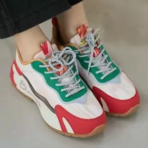 [옷자락]여자 멀티컬러 굽 편안한 데일리 청키 운동화 스니커즈