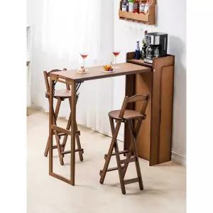 접이식 높은 바테이블 우드 원목 식탁 아일랜드 홈바 이동식 몽땅