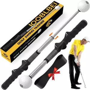 오른손 골퍼를 위한 접이식 골프 스윙 트레이너 트레이닝 보조 및 그립 근력 템포 스틱 초보자를