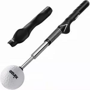 xinze 리트랙터블 골프 스윙 트레이너 및 클럽 그립 2-in-1 번들 오른손 트레이닝 보조 도구 클릭 스틱