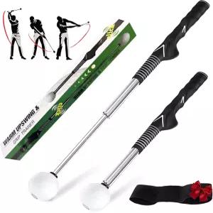 워밍업을 위한 루오양 리트랙터블 골프 스윙 트레이너 및 그립 근력 템포 연습을 통한 오른손 트레이닝