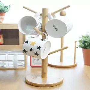 컵수납 대나무 주방 컵걸이 우드 컵정리대 컵홀더 거치대 1P