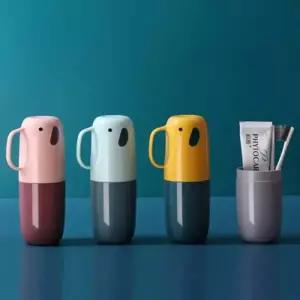 어린이집 코끼리 양치통세트 여행용 칫솔통 휴대용 치약 케이스