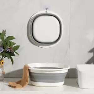 접이식대야 둥근사각 세수대야 그레이(중형) 세수대야 접이식대야 실리콘