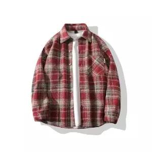 코아픽샵 모직 남자 체크 긴팔 키작남 빅사이즈 트렌드 셔츠 꾹1