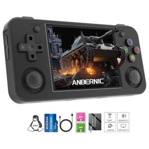 RG35XX H 레트로 핸드헬드 게임 콘솔 rg35xh 64 TF 카드 3300mAh 배터리 리눅스 시스템 3.5인치 IPS 화면 Cortex-A53 rg35x 휴대용 에뮬레이터(블랙)