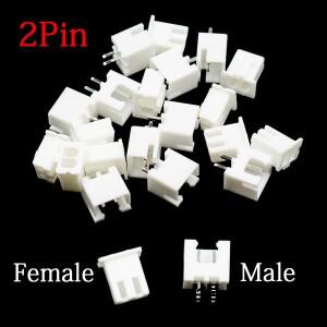 100Pcs JST XH2.54 2/3/4/5 핀 터미널 플라스틱 쉘 수 플러그 + 암 소켓 와이어 커넥터 2P