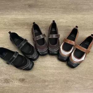 포뇨2 여성 캐주얼 플랫 슬림핏 발레화 슈즈 양가죽 단화 배색 메리제인 OPH5