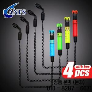 낚시 경보 표시기 용 상자가있는 4pcs 잉어 스윙 버 보빈 크리스마스에 가장 적합 추수 감사절에