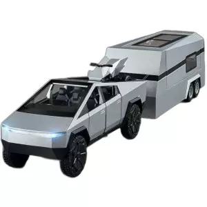 테슬라 사이버트럭 캠핑카 미니카 피규어 트레일러 미니어처