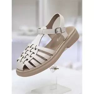 [셀러허브 1]바이로쏘 세이브존03 청키 아웃솔 위빙 라인 3.5cm 스트랩샌들 (BY)23S10409BC2W (10180195)