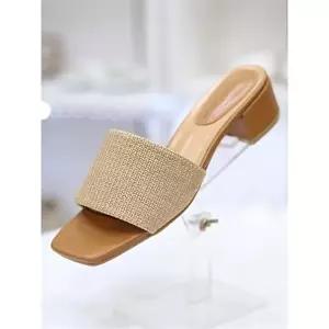 [셀러허브 1]바이로쏘 세이브존03 라탄 스트랩 청키 로우힐 4cm 뮬 샌들 (BY)23S10408AF4W (10180199)