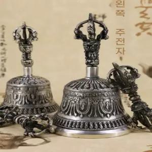 도어벨 명상 불교용품 소형 명상종 핸드벨 금강령 벨 손잡이종 장식품 직경 휴식 나팔종