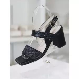 [셀러허브 1]바이로쏘 세이브존03 청키힐 패턴 더블 탑 7cm 스트랩샌들 (BY)23S10520BD3W (10433262)