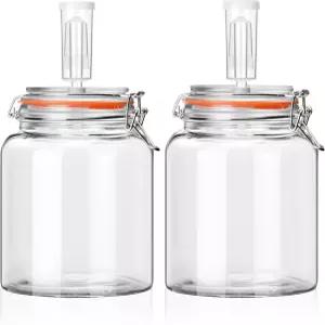 에어록이 포함된 YARWELL 0.6갤런 발효 병 사우어크라우트용 키트 김치 콤부차 피클 2팩