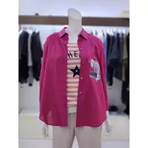 [셀러허브 1]소고디자인 세이브존07 여성 린넨 포켓 프린트 카라넥 셔츠 AJ2BA15 (10598308)