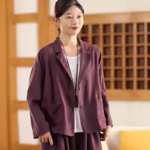 스파이더맨 여성용 아우터 카디건 돈독한 긴팔 올오버 톱 안감 정장 린넨 숄카라 OPH1