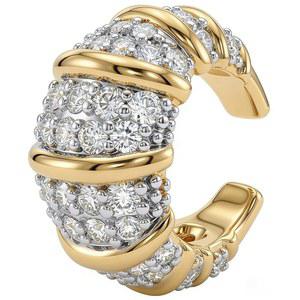 DREMMY 스튜디오 여성 이어 커프 비 피어싱 | 14K 골드 도금 큐빅 지르코니아 가짜 귀걸이 랩 집게 연골 경량 저자극 주얼리 싱글