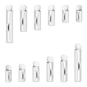 UNICRAFTALE 약 48pcs 6 사이즈 슬라이드 엔드 클랩 튜브 크림프 925 스털링 실버 도금 바 슬라이더 캡 금속 버클 클립이 멀티 스트랜드 목걸이에 등장합니다