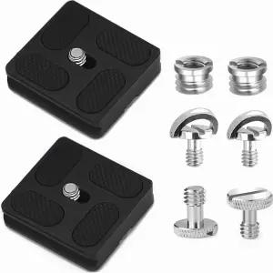 니왈다 알루미늄 금속 퀵 릴리스 플레이트(1/4인치 D-링 나사/슬롯 나사 및 3/8인치~1/4인치 마운트 어댑터