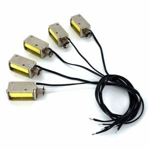 5PCS DC 12V 4mm 스트로크 미니 푸시 풀 타입 솔레노이드 액추에이터 마이크로 전자석 전기 자석 밸브 개방 프레임 스프링 선형 모션