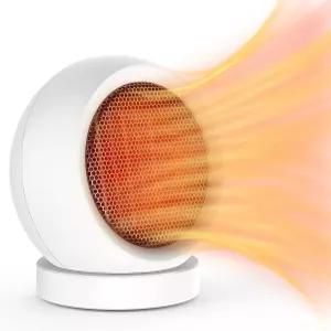 Lmkeji 데스크 히터 실내용 600W 에너지 효율 데스크탑 침실 홈 오피스용 안전하고 조용함 (흰색)