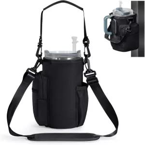 스포츠 뉴 마그네틱 여성용 짐 가방 스트랩 및 휴대폰 포켓이 있는 물병 캐리어 홀더 손잡이가 텀블러