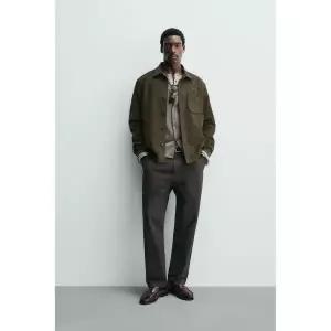 [국내] ZARA 자라 페이크 스웨이드 오버셔츠 - 초록