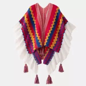 숄 멕시코판초 남미 남녀공용 전통 망토 몽골