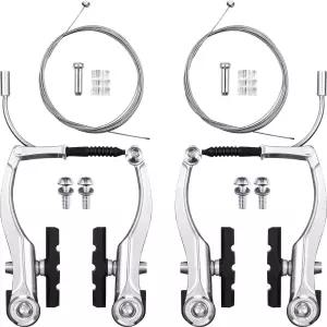 유니버설 산악 자전거 브레이크 세트 - 대부분의 자전거를 대체하는 2쌍 케이블 2개 기어 변속 와이어 엔드