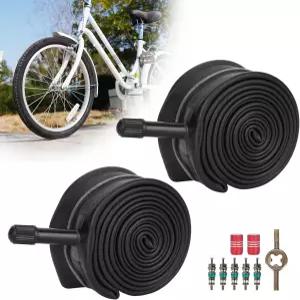 RUTU 20인치 자전거 튜브 20x1.125/1.50/1.75/2.50/3.0/3.5/4.0 설치 액세서리 포함 2팩