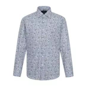 카운테스마라시그니처라인 면 100 프린트 준슬림 긴소매 블루B CDS1C41018B0